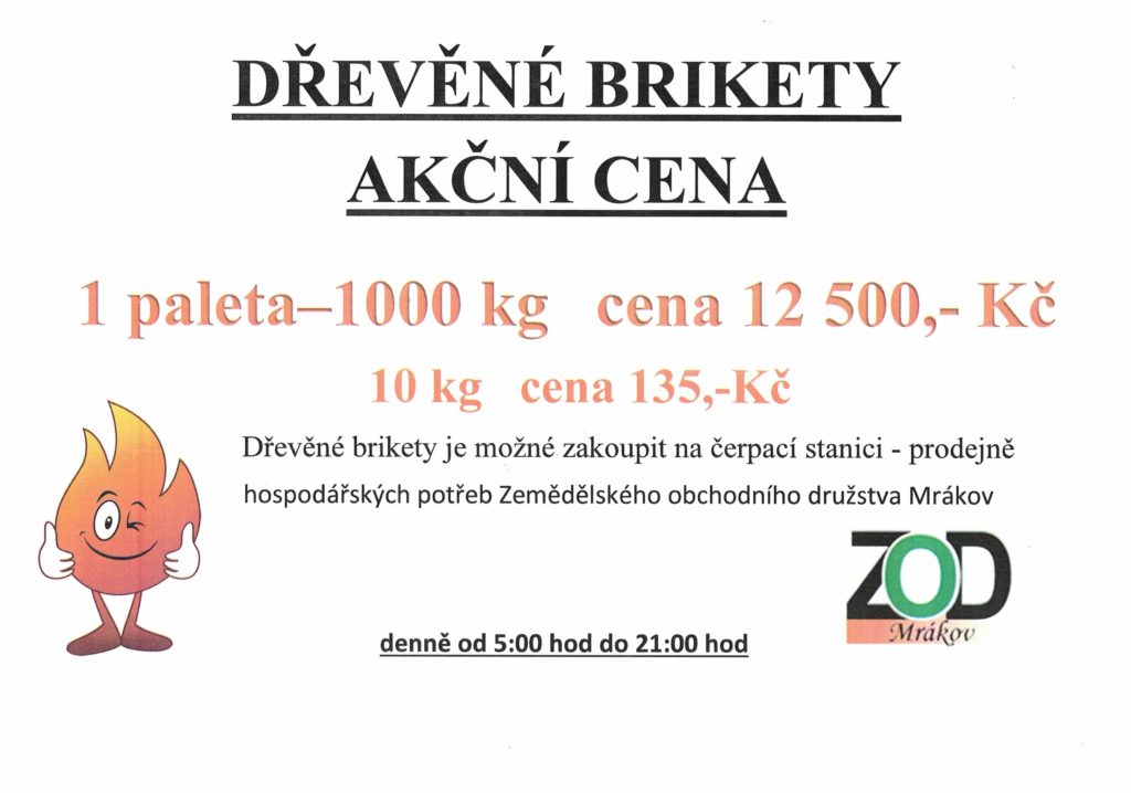 leták akční cena brikety