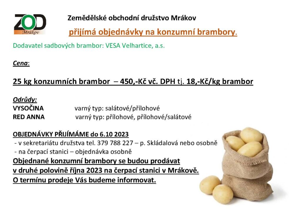 plakát konzumní brambory 2023